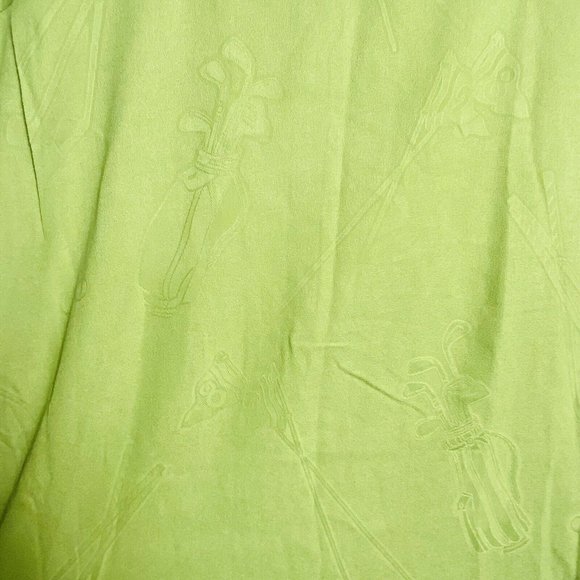Reyn Spooner Men Large Green Golf Theme Short Sleeve Button Front Silk Shirt - Picture 8 of 8